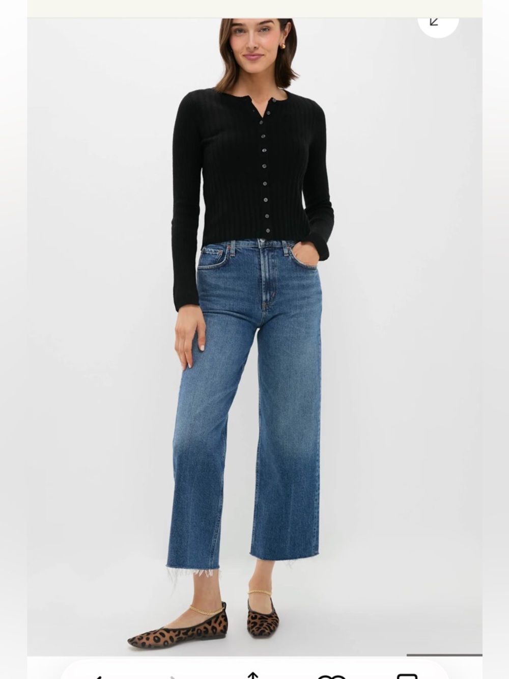 Alex Mill Kristin Ribbed Cardigan Black XL NWT Cotton Button Front Sweater